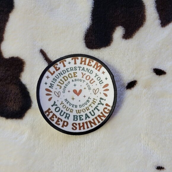 Let Them Sublimation DYI Fabric Hat Patch Glue Iron On Sew Hat Patch - Picture 4 of 5